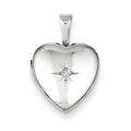 Baby Polished Heart Locket With Genuine Diamond