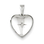 Baby Polished Heart Locket With Genuine Diamond