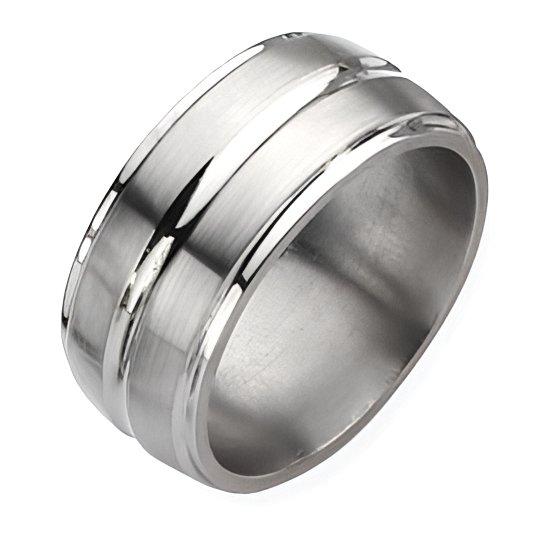 Titanium Grooved Approx. 0.39 Inch Polished Wedding Band