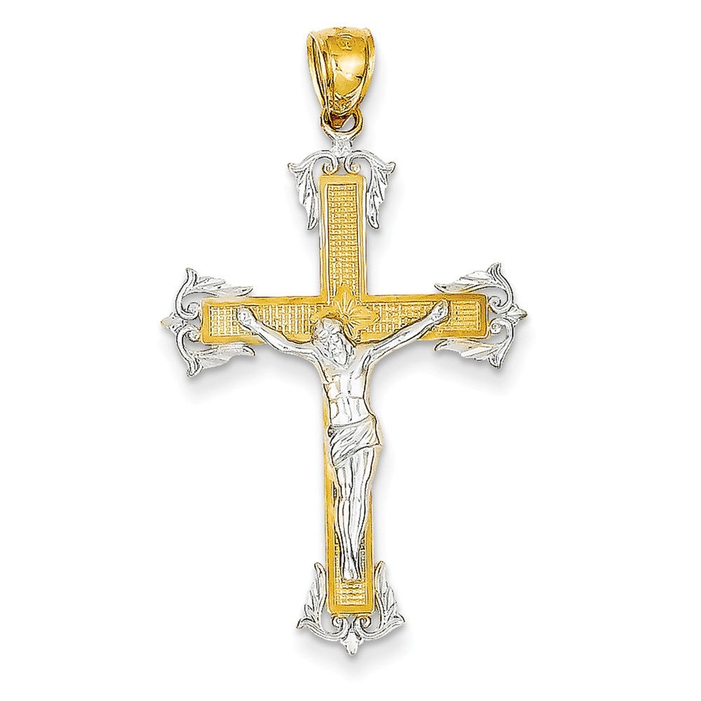 14K Two-Tone Crucifix Pendant
