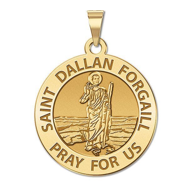 Saint Dallan Forgail Round Religious Medal