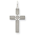 14K White Gold Laser Designed Cross Pendant