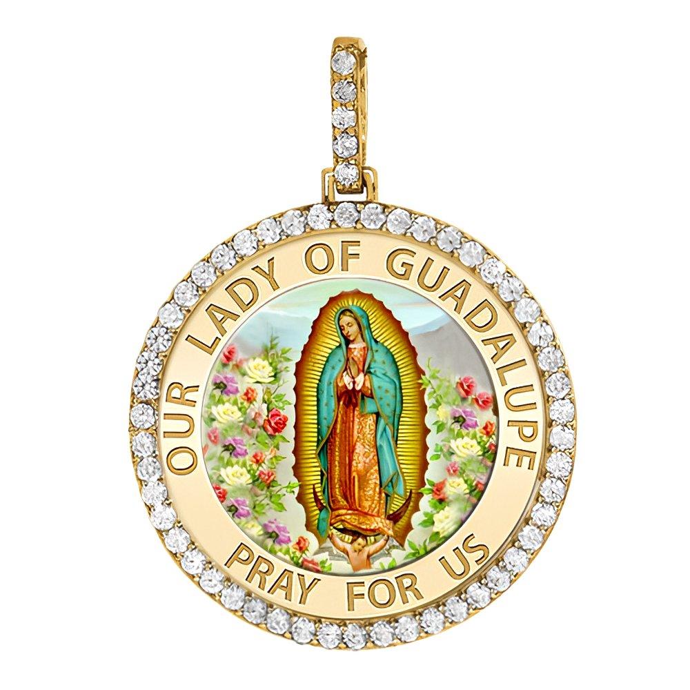 Our Lady Of Guadalupe Diamond Round Medal