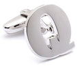Genuine Sterling Silver Letter "Q" Cufflinks