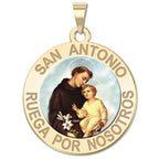 San Antonio Medalla Religiosa Redonda En Color