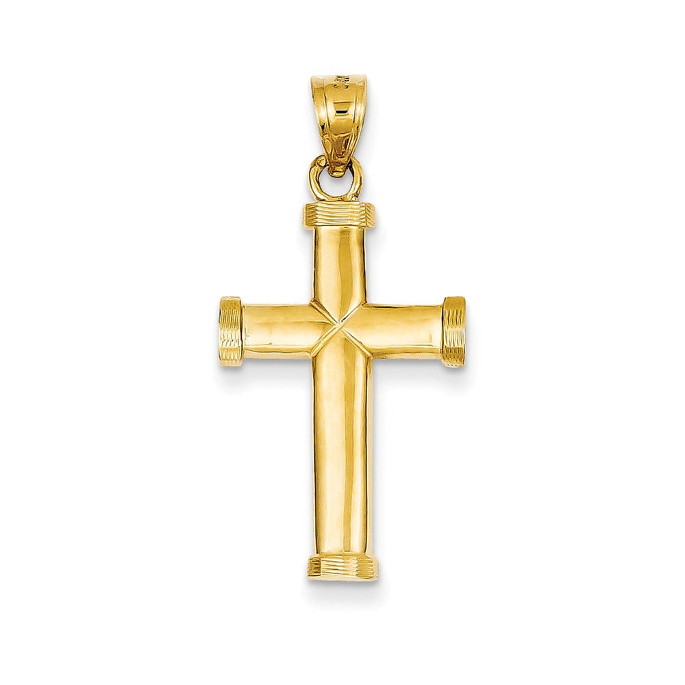 14K Yellow Gold Latin Cross Pendant