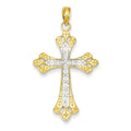 14K Yellow Gold Textured Cross Pendant