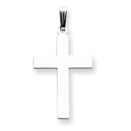 14K White Gold Polished Cross Pendant