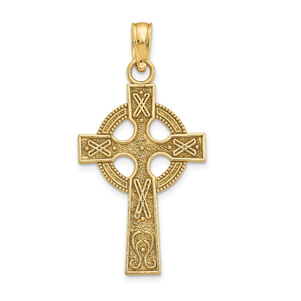 14K Yellow Gold Celtic Cross Pendant