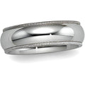 Sterling Silver Approx. 0.28 Inch Milgrain Comfort Fit Wedding Band