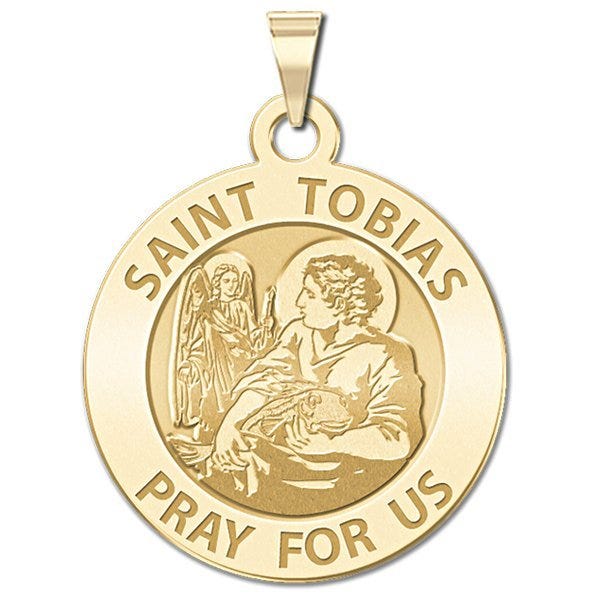 Saint Tobias Round Religious Medal