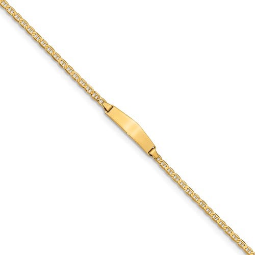 Custom Engraved 14K Gold Children's Anchor Link ID Bracelet