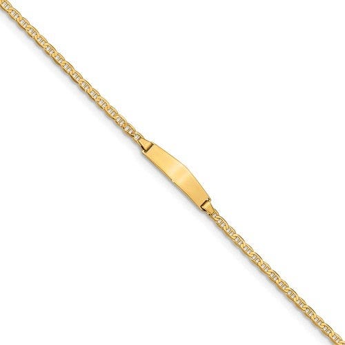 Custom Engraved 14K Gold Children's Anchor Link ID Bracelet