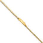 Custom Engraved 14K Gold Children's Anchor Link ID Bracelet