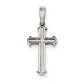 Sterling Silver Polished And Texture Center Finish Cross Pendant