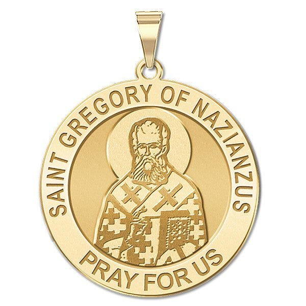 Saint Gregory of Nazianzus Round Religious Medal