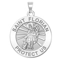 Saint Florian Round Religious Medal