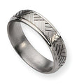 Titanium Basket Weave Design Approx. 0.24 Inch Satin and Polished Wedding Band