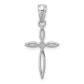 14K White Gold Passion Openwork Cross Charm
