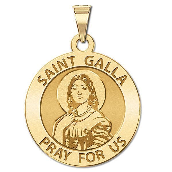 Saint Galla Round Religious Medal