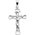 14K White Gold Flared-Arm Crucifix Pendant