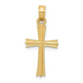 14K Flared-End Cross Pendant