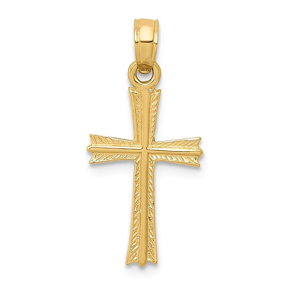 14K Flared-End Cross Pendant