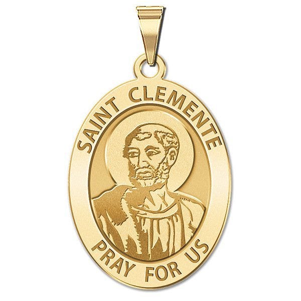 Saint Clemente Religious Medal - Oval