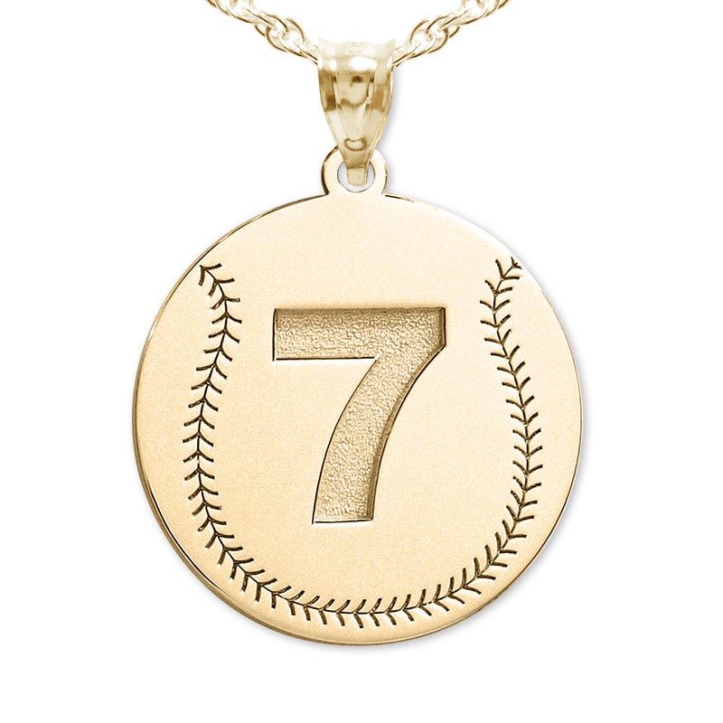 Custom Baseball Pendant with Number