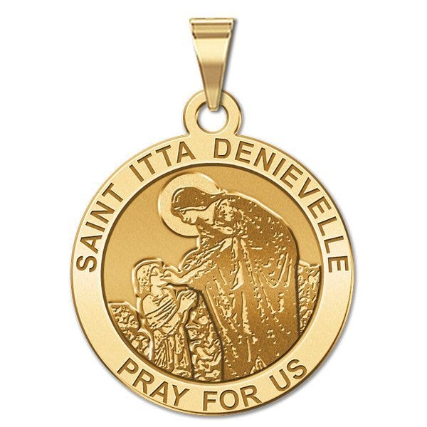 Saint Itta Denievelle Round Religious Medal