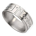 Titanium Cross Design Flat Approx. 0.31 Inch Satin Wedding Band