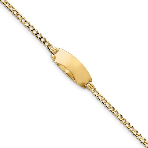 Custom Engraved 14K Gold Women's Curb Link ID Bracelet