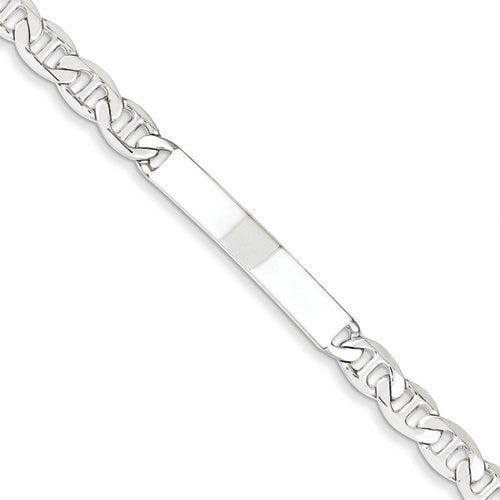 Custom Engraved Sterling Silver Men's Anchor Link ID Bracelet