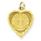 Baptism Heart With Rope Frame Charm
