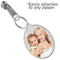 Zipper Pull Medium Oval Pendant with Diamond Cut Edge Photo Charm