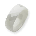 Ceramic White Faceted Approx. 0.31 Inch Polished Wedding Band