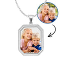 Beveled Border Photo Rectangle Necklace
