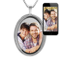 Polished Oval Photo Pendant with Beveled Frame