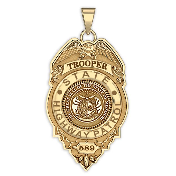 Personalized Missouri Higway Patrol State Trooper Badge with Your Rank and Number