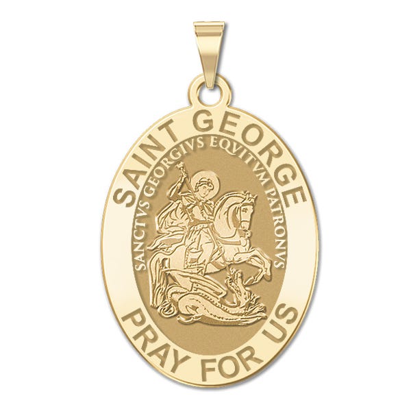 Saint George Oval Religious Medal
