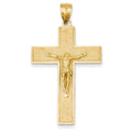 14K Textured Crucifix Latin Cross Pendant