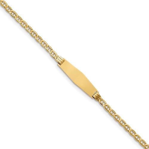Custom Engraved 14K Gold Women's Curb Link ID Bracelet