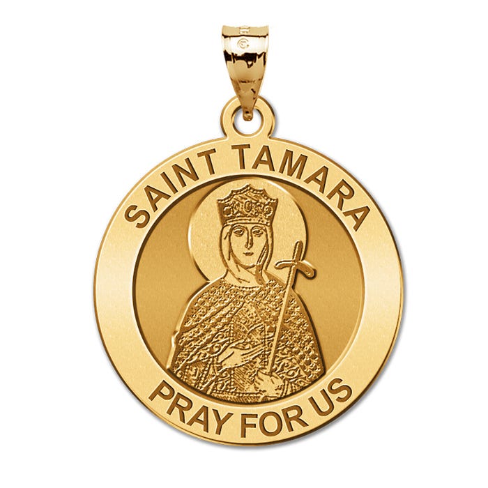 Saint Tamara Round Religious Medal