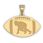 Footballl with Lineman Silhouette Medal