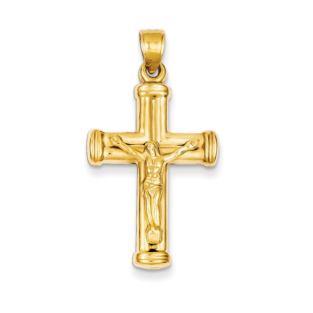 14K Reversible Crucifix Cross Pendant