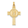 14K Cross With St. Jude Medal Pendant
