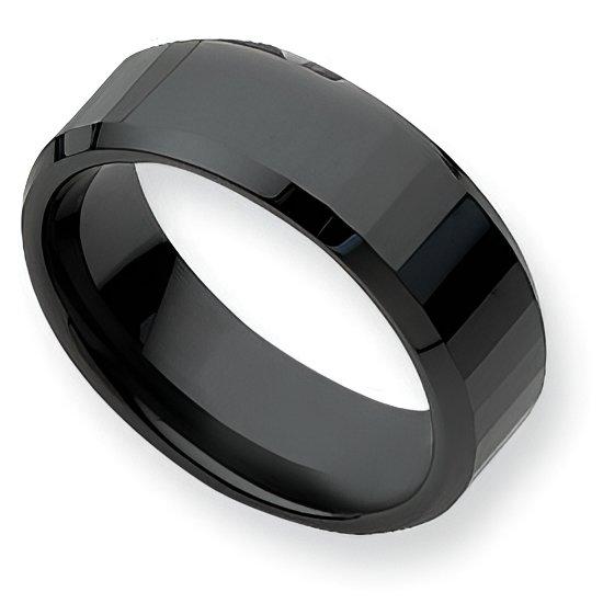Ceramic Black Approx. 0.31 Inch Polished Band