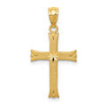 14K Satin Cross Charm