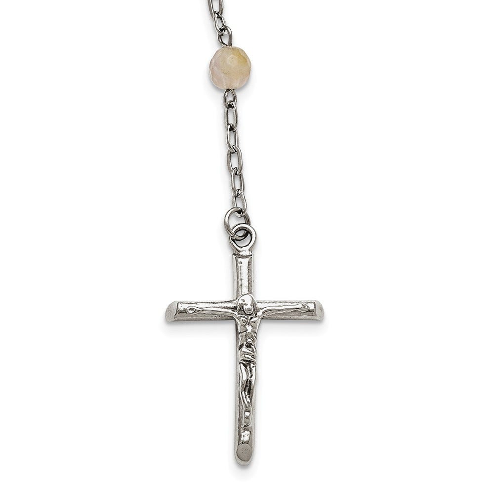 Stainless Steel Agate Rosary