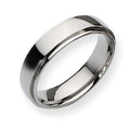 Titanium Polished Ridged Edge Approx. 0.24 Inch Wedding Band